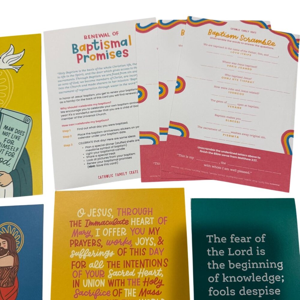 Catholic Family Crate January Baptism Subscription Box Thomas Aquinas Stickers - Picture 3 of 9
